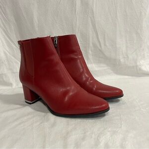 Calvin Klein Red Ankle Booties 6.5